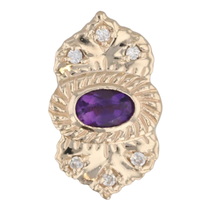 richard klein 080ctw amethyst diamond slide bracelet charm 14k gold vintage 3388