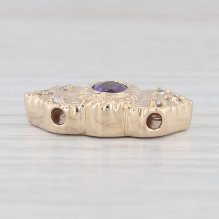 richard klein 080ctw amethyst diamond slide bracelet charm 14k gold vintage 5395