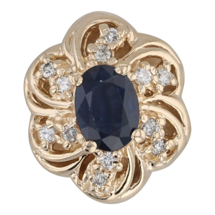 richard klein 102ctw blue sapphire diamond slide charm 14k yellow gold 0917