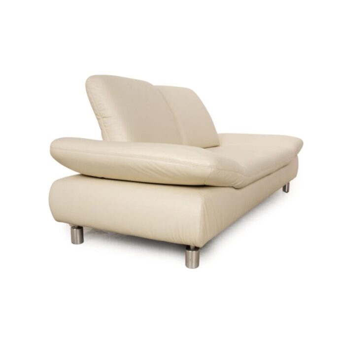 rivoli leather two seater cream sofa from koinor 4305