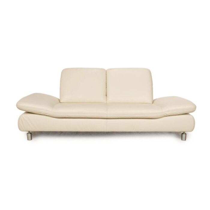 rivoli leather two seater cream sofa from koinor 6009