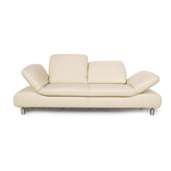 rivoli leather two seater cream sofa from koinor 6571