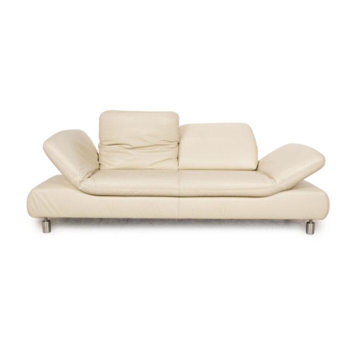 rivoli leather two seater cream sofa from koinor 6608