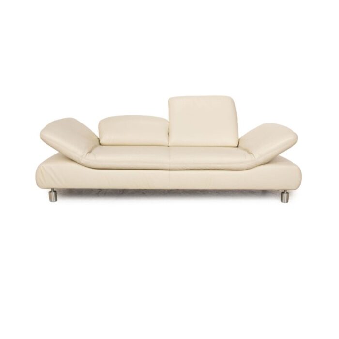 rivoli leather two seater cream sofa from koinor 8153