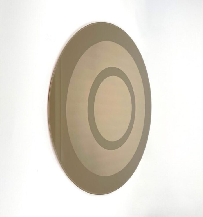 round bicolor wall mirror by giuseppe raimondi for cristal art italy 1970s 2