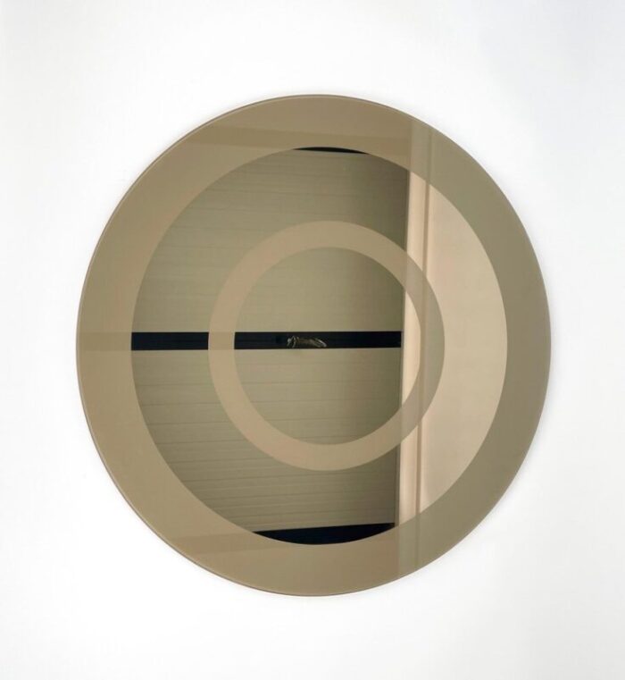 round bicolor wall mirror by giuseppe raimondi for cristal art italy 1970s 3