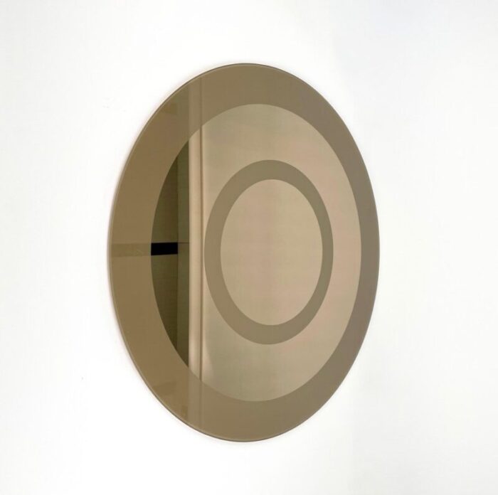 round bicolor wall mirror by giuseppe raimondi for cristal art italy 1970s 6