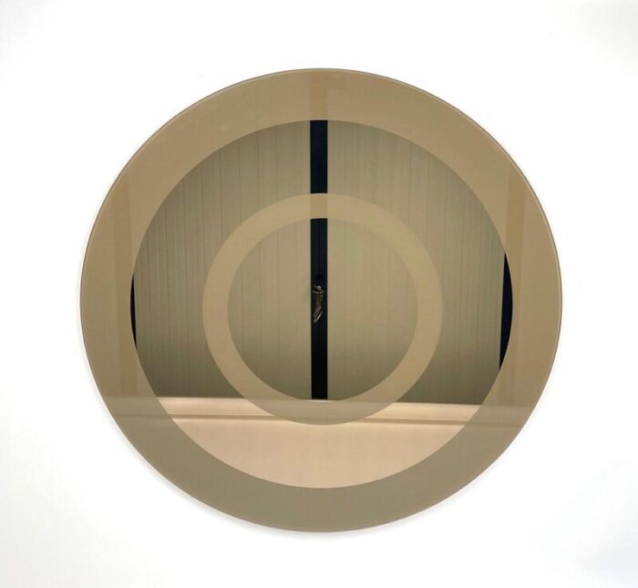 round bicolor wall mirror by giuseppe raimondi for cristal art italy 1970s 7