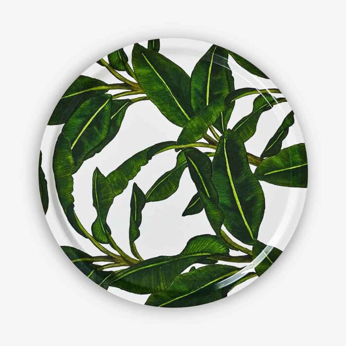 round tray banana leaves placemat by mariavi 1 scaled