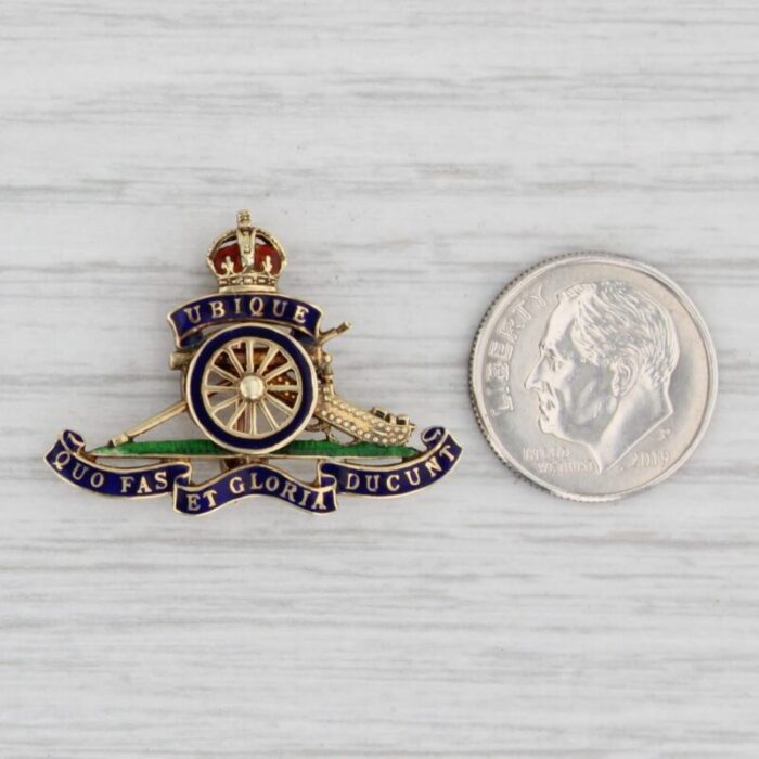 royal regiment canadian artillery pin 14k gold ubique quo fas et gloria ducunt 8230