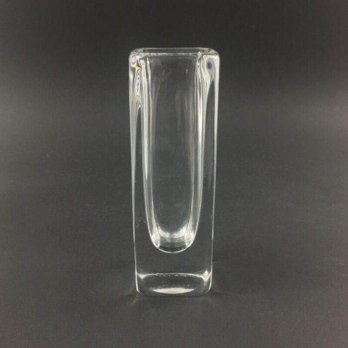 scandinavian clear sommerso glass vase by nils landberg for orrefors 1960s 1