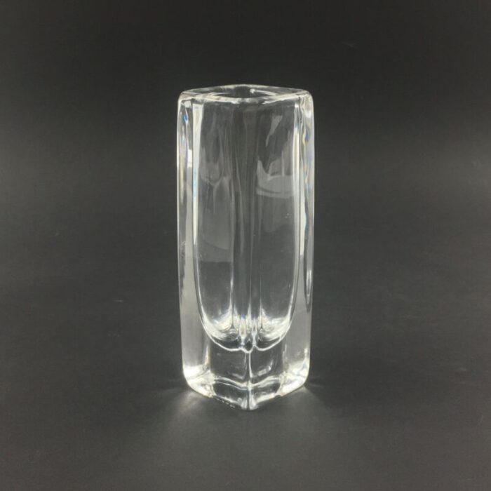 scandinavian clear sommerso glass vase by nils landberg for orrefors 1960s 2