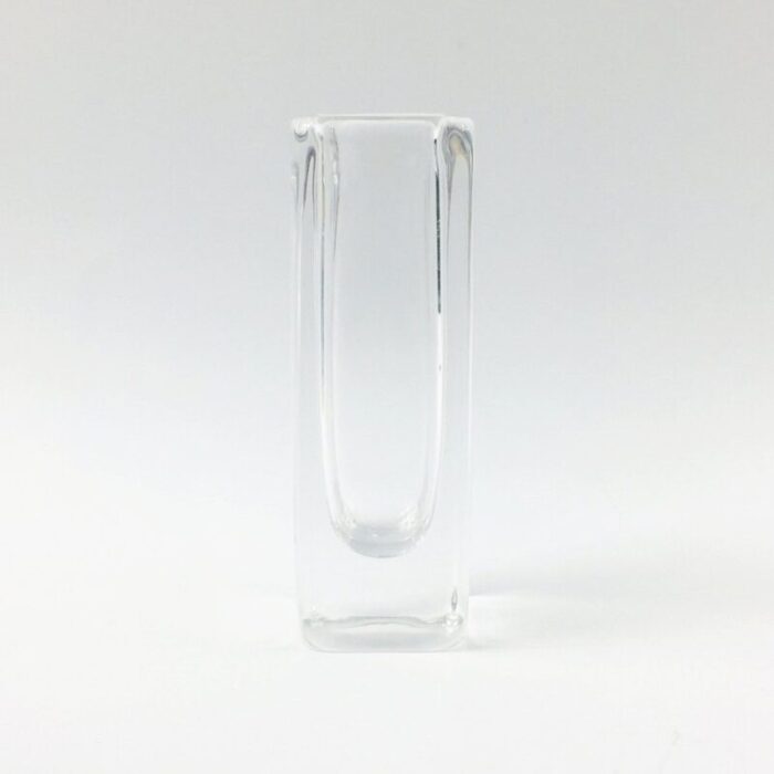 scandinavian clear sommerso glass vase by nils landberg for orrefors 1960s 3