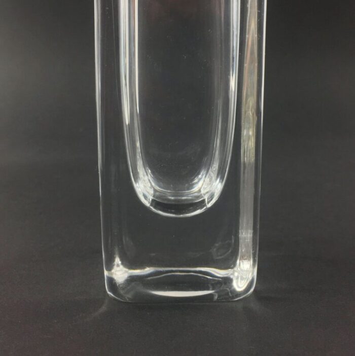 scandinavian clear sommerso glass vase by nils landberg for orrefors 1960s 6