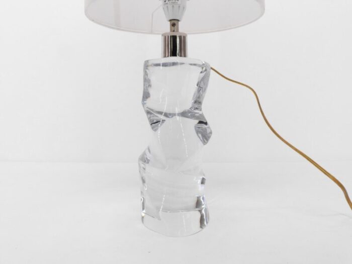 scandinavian glass table lamp by olle alberius for orrefors 1960s 8380