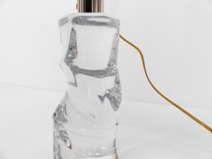 scandinavian glass table lamp by olle alberius for orrefors 1960s 8741