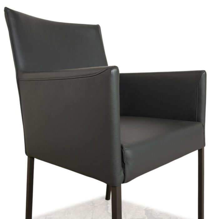 set 652 leather chairs with grey frame from ewald schillig 0581