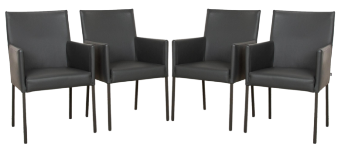 set 652 leather chairs with grey frame from ewald schillig 1787