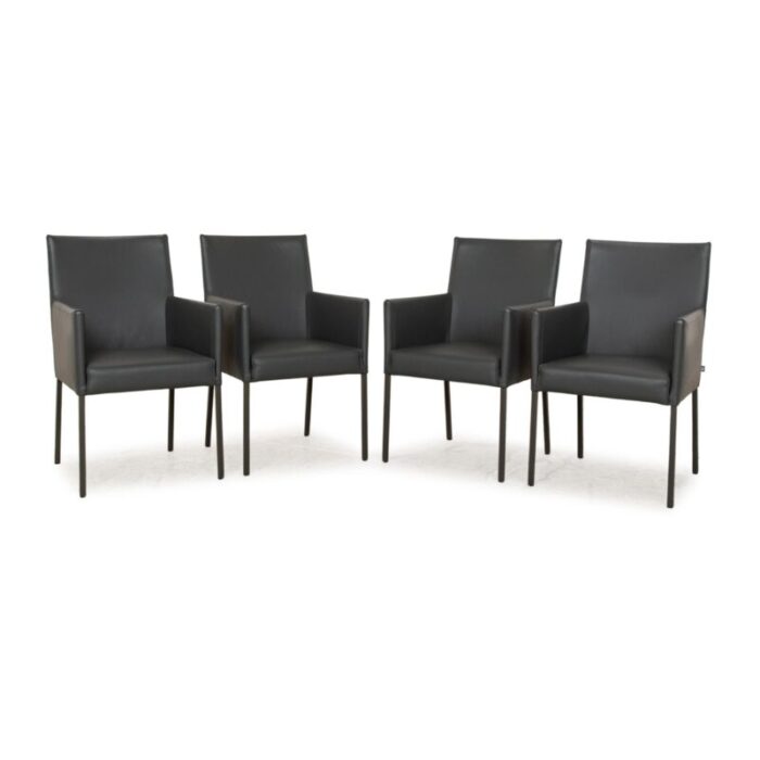 set 652 leather chairs with grey frame from ewald schillig 9630