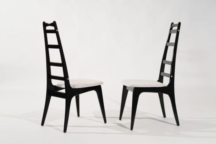 set of 2 mid century modern ebonized ladder back chairs circa 1950s 8960