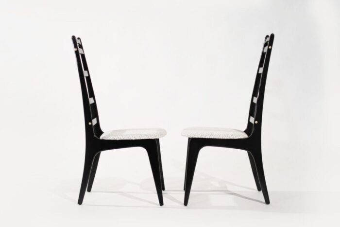 set of 2 mid century modern ebonized ladder back chairs circa 1950s 9831