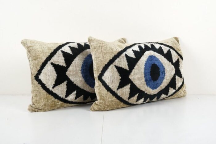 silk and velvet ikat eye pillow covers set of 2 3