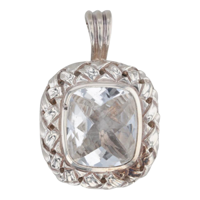 slane and slane 24ct colorless white topaz enhancer pendant sterling silver 2444