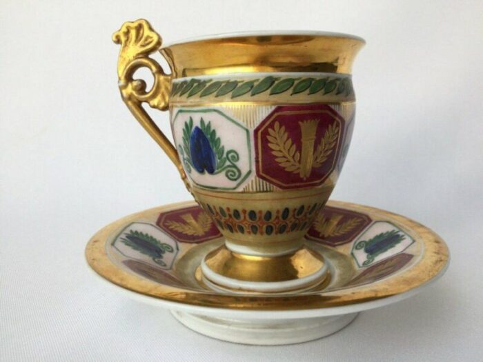 small antique louis philippe cup in porcelain and gold 2