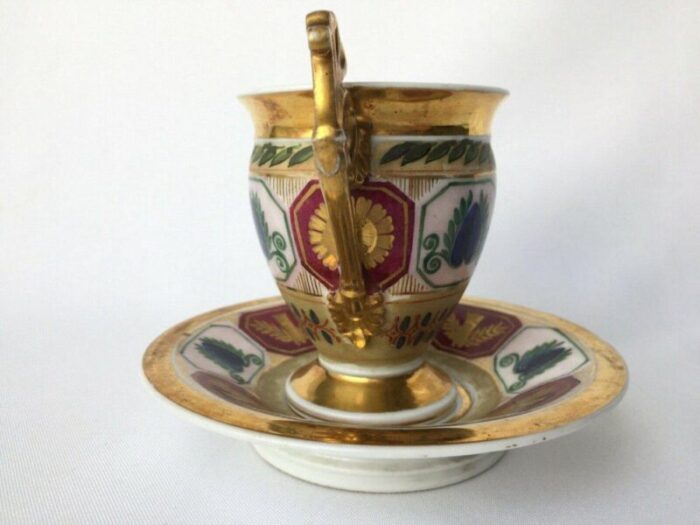 small antique louis philippe cup in porcelain and gold 3