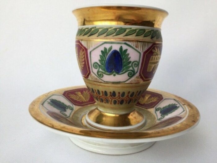 small antique louis philippe cup in porcelain and gold 5