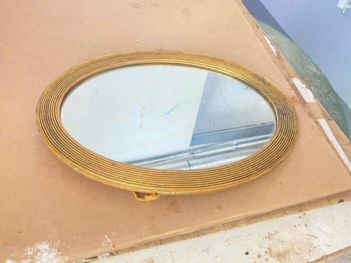 small art deco gilt and carved wood mirror france 1930s 8