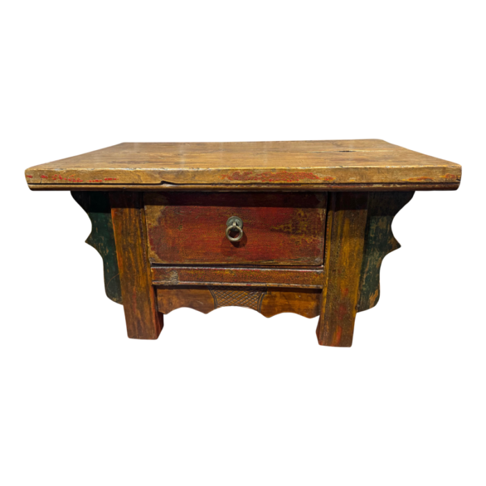 small chinese provincial painted 1 drawer stand 4550