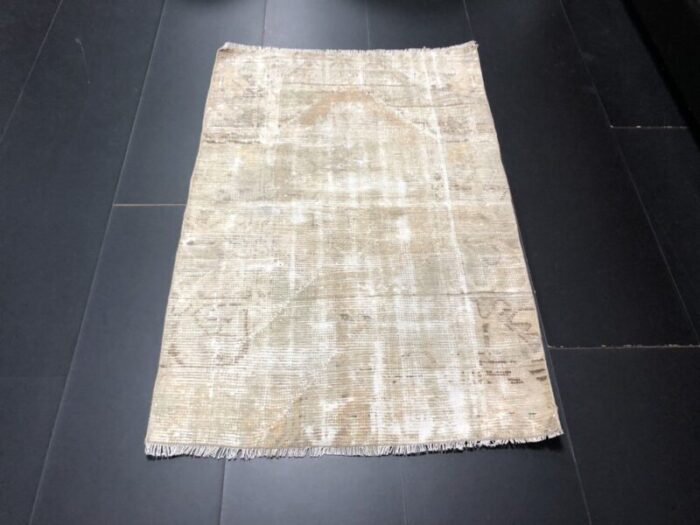 small turkish hand knotted faded area rug 3