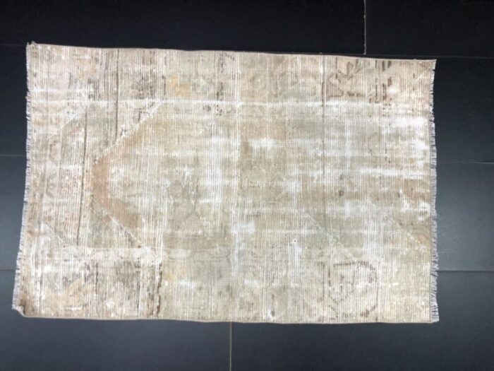 small turkish hand knotted faded area rug 4