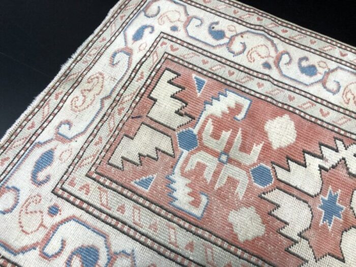 small vintage ethnic design wool area rug 7