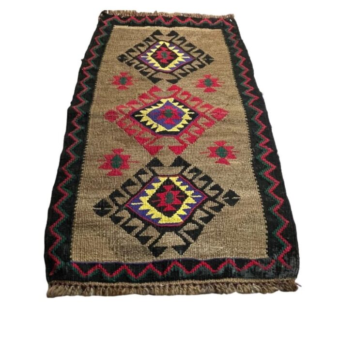 small vintage turkish anatolian kilim rug 1