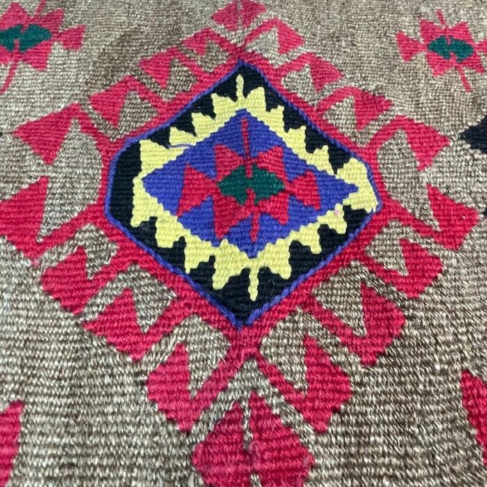 small vintage turkish anatolian kilim rug 10