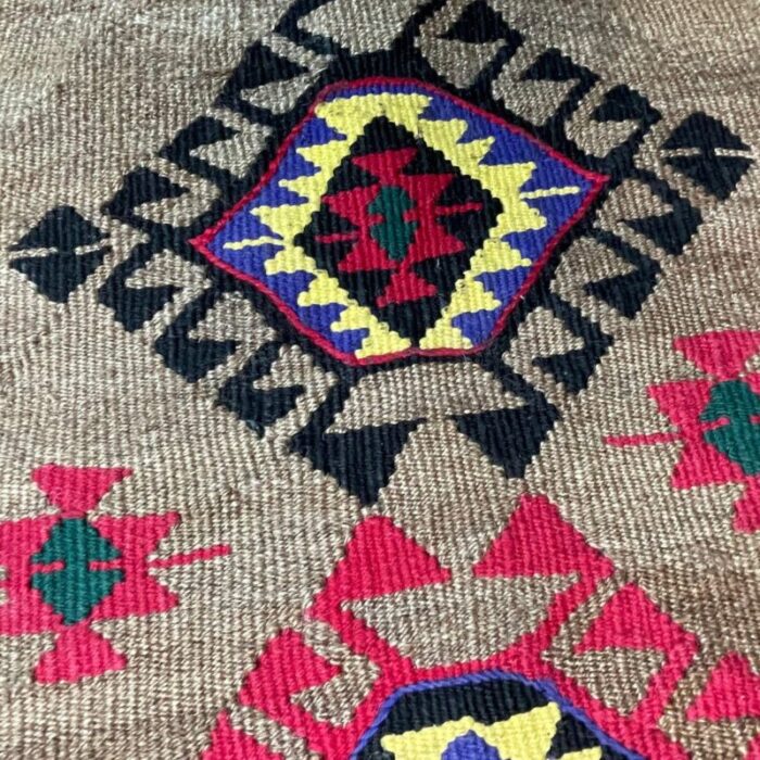 small vintage turkish anatolian kilim rug 3