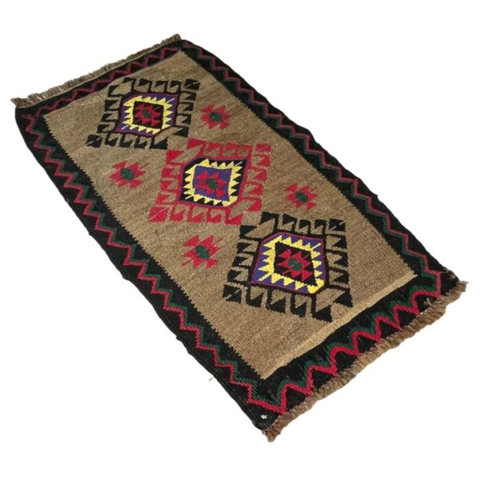 small vintage turkish anatolian kilim rug 4