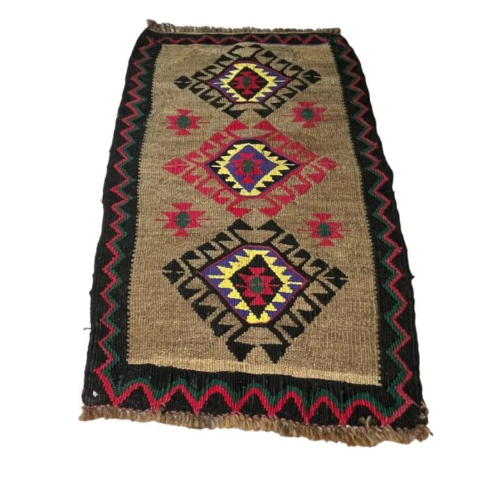 small vintage turkish anatolian kilim rug 5