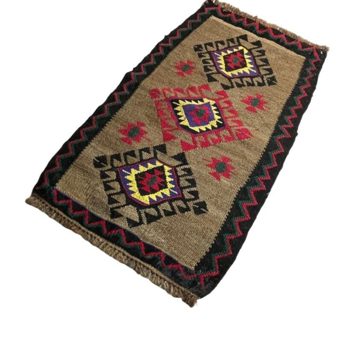 small vintage turkish anatolian kilim rug 6