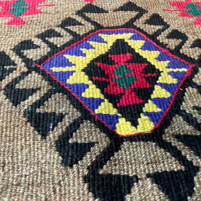 small vintage turkish anatolian kilim rug 7