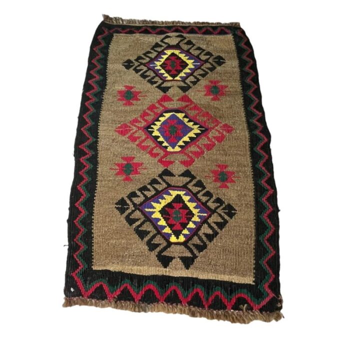 small vintage turkish anatolian kilim rug 8