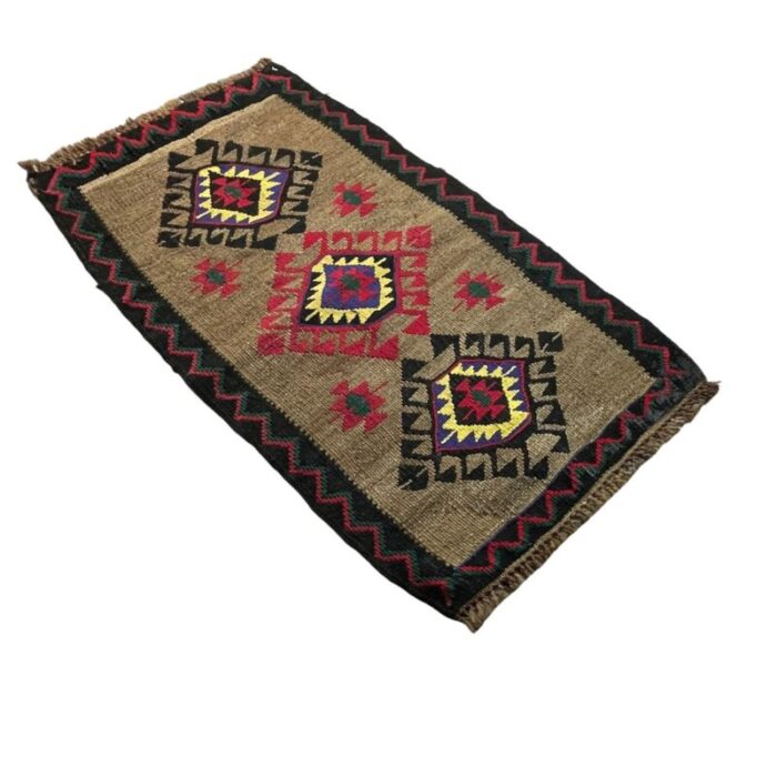 small vintage turkish anatolian kilim rug 9