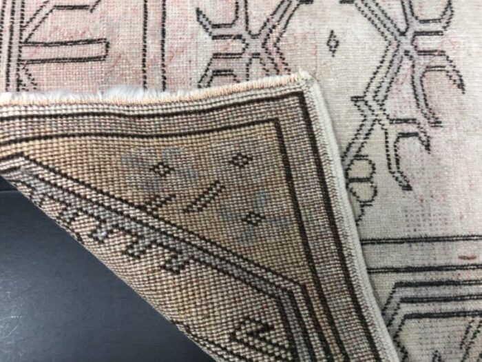 small vintage turkish neutral area rug 10