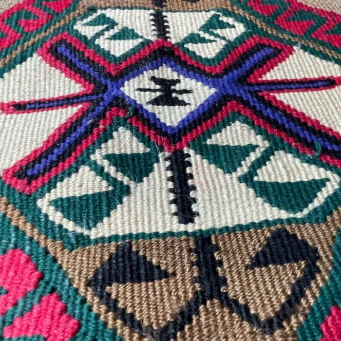 small vintage turkish traditional kilim rug 10