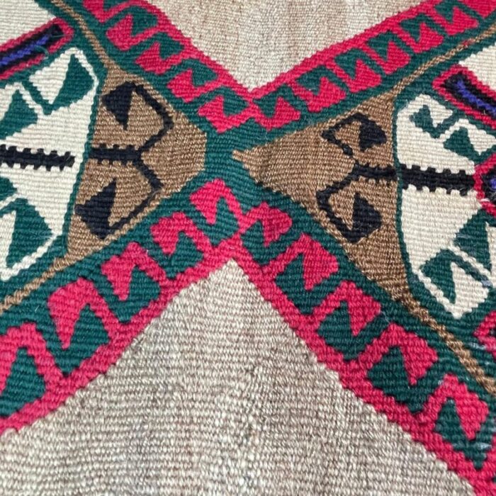 small vintage turkish traditional kilim rug 6