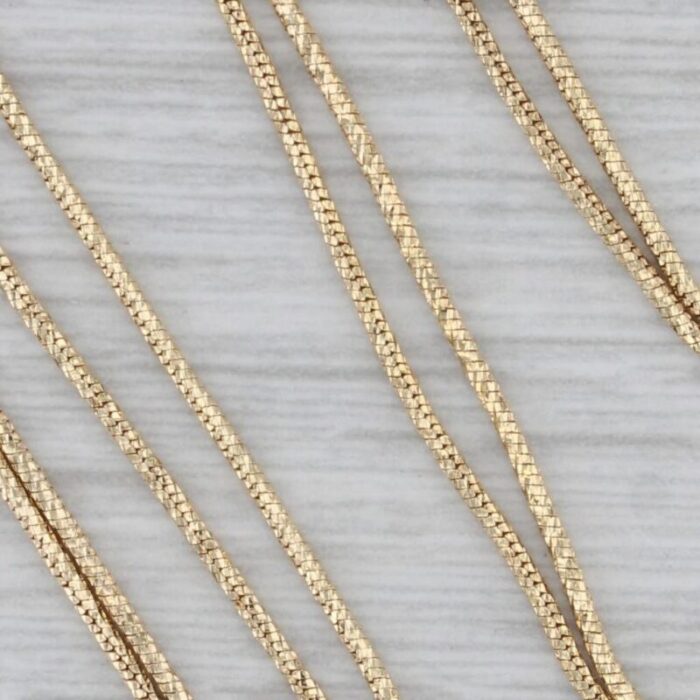 snake chain lariat back necklace 14k yellow gold adjustable length 1029