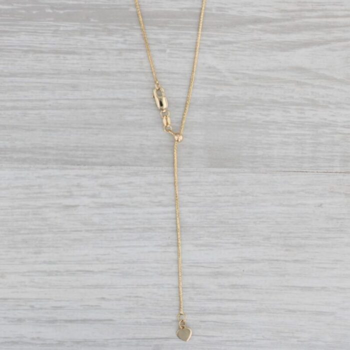 snake chain lariat back necklace 14k yellow gold adjustable length 6303