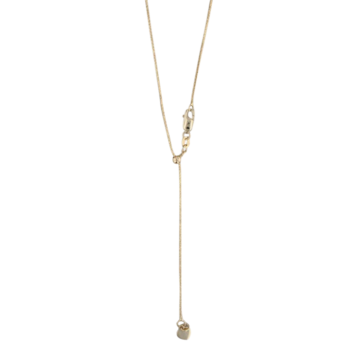 snake chain lariat back necklace 14k yellow gold adjustable length 9158